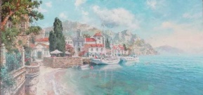 Морской пейзаж с кораблем